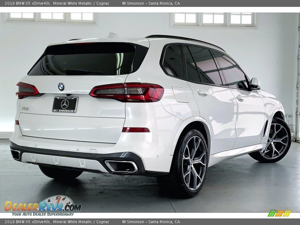 2019 BMW X5 xDrive40i Mineral White Metallic / Cognac Photo #13