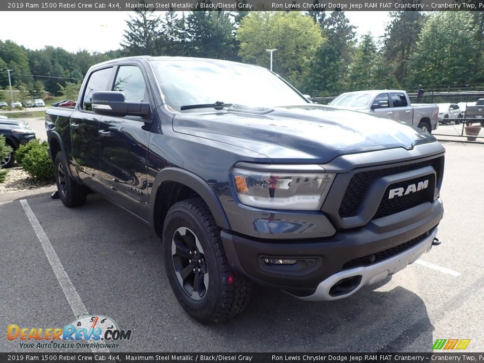 2019 Ram 1500 Rebel Crew Cab 4x4 Maximum Steel Metallic / Black/Diesel Gray Photo #2