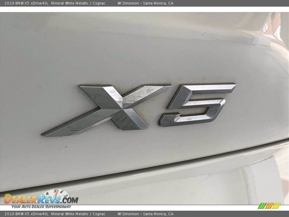 2019 BMW X5 xDrive40i Mineral White Metallic / Cognac Photo #31