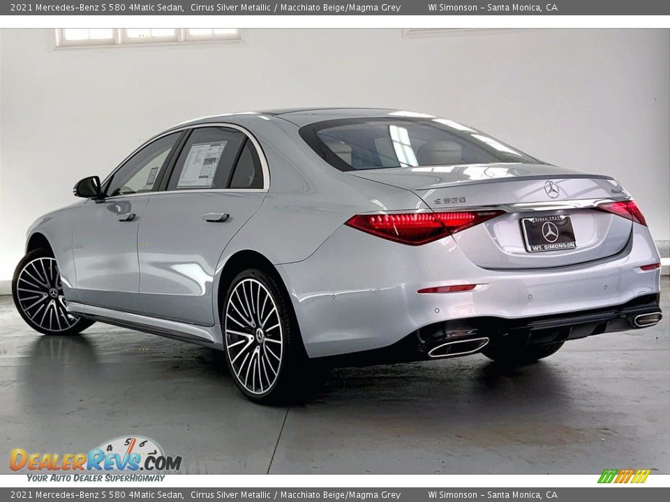 2021 Mercedes-Benz S 580 4Matic Sedan Cirrus Silver Metallic / Macchiato Beige/Magma Grey Photo #2