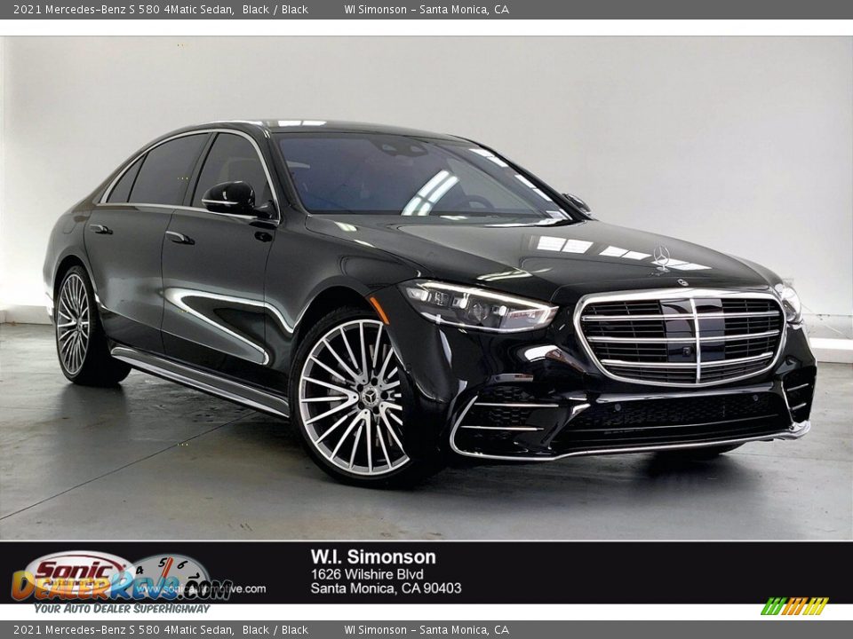 2021 Mercedes-Benz S 580 4Matic Sedan Black / Black Photo #1