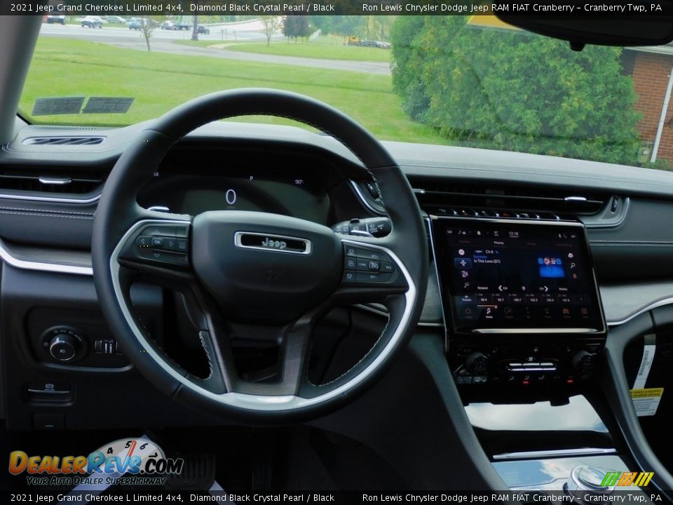 2021 Jeep Grand Cherokee L Limited 4x4 Diamond Black Crystal Pearl / Black Photo #14