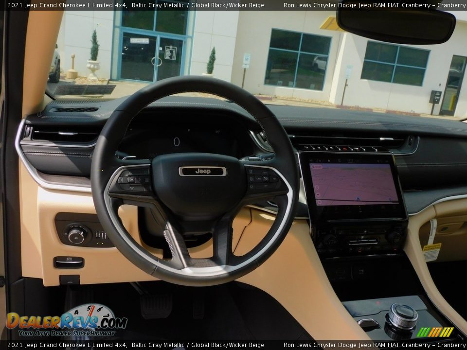 2021 Jeep Grand Cherokee L Limited 4x4 Baltic Gray Metallic / Global Black/Wicker Beige Photo #14