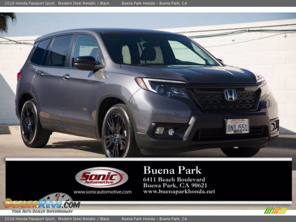 2019 Honda Passport Sport Modern Steel Metallic / Black Photo #1