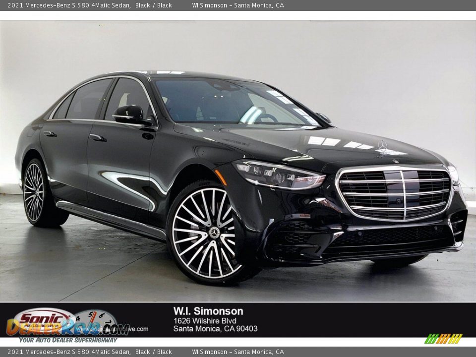 2021 Mercedes-Benz S 580 4Matic Sedan Black / Black Photo #1