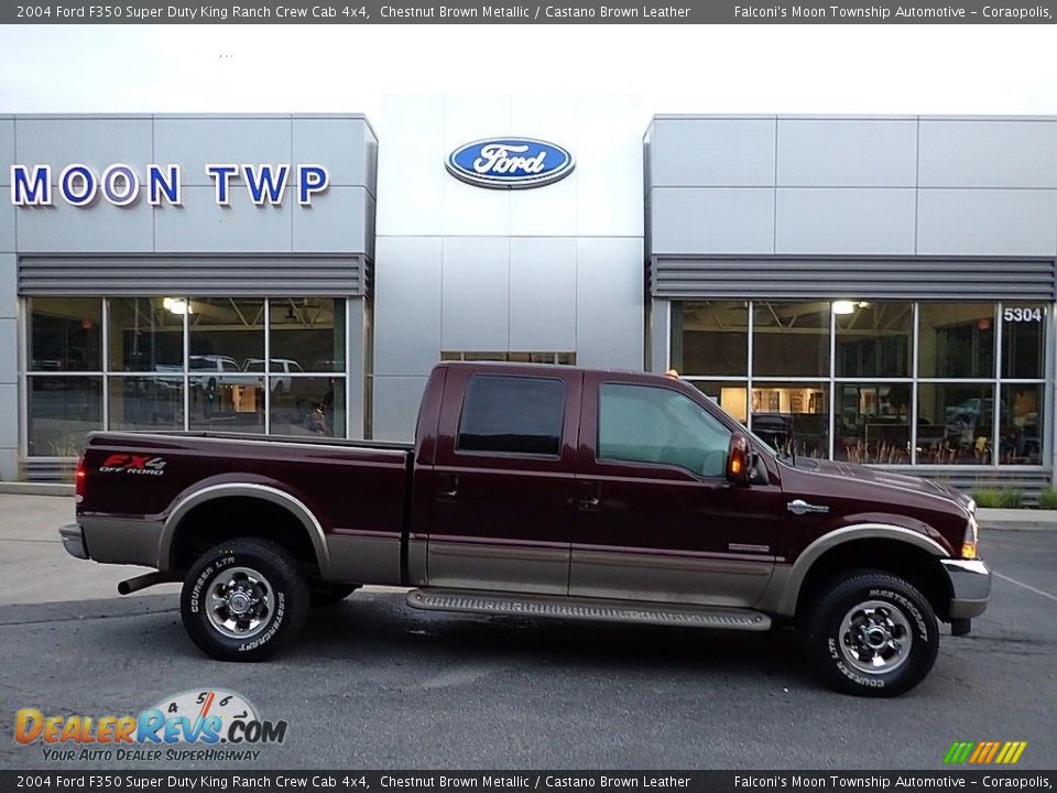 2004 Ford F350 Super Duty King Ranch Crew Cab 4x4 Chestnut Brown Metallic / Castano Brown Leather Photo #1