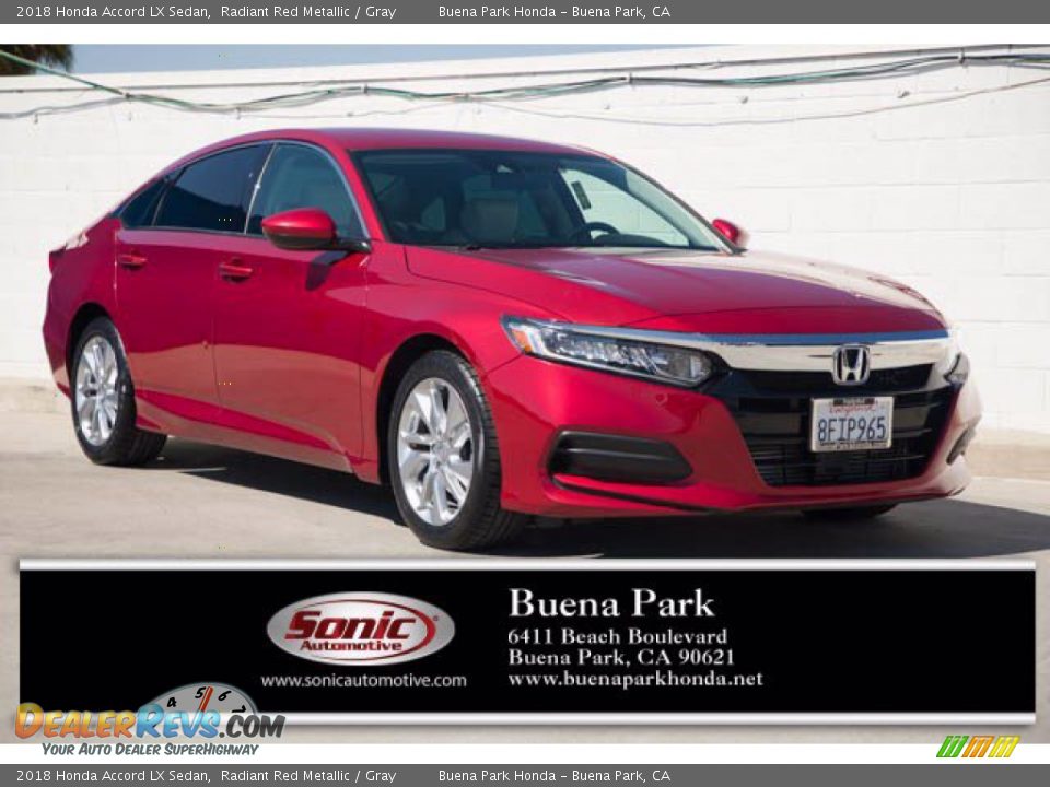 2018 Honda Accord LX Sedan Radiant Red Metallic / Gray Photo #1