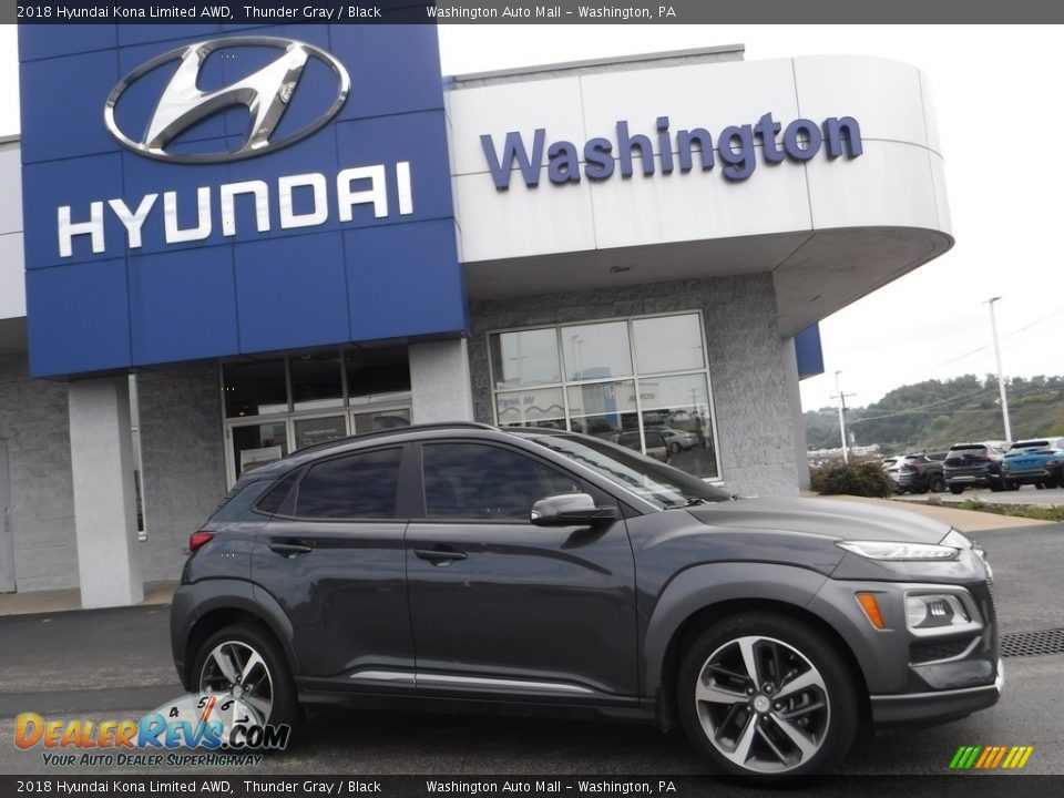 2018 Hyundai Kona Limited AWD Thunder Gray / Black Photo #2