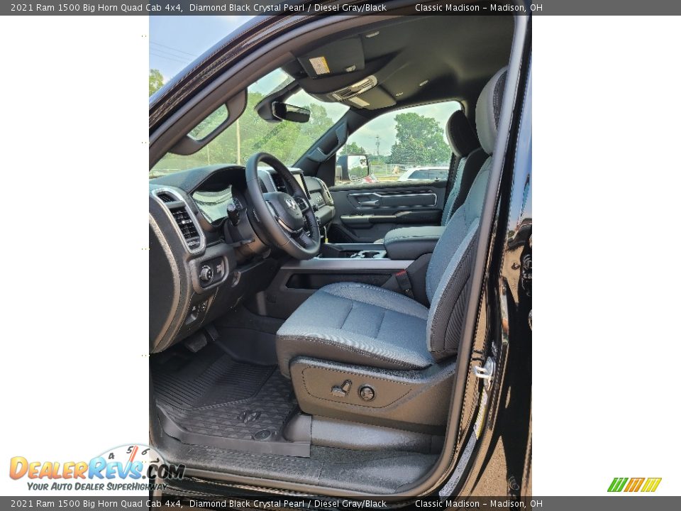 2021 Ram 1500 Big Horn Quad Cab 4x4 Diamond Black Crystal Pearl / Diesel Gray/Black Photo #7