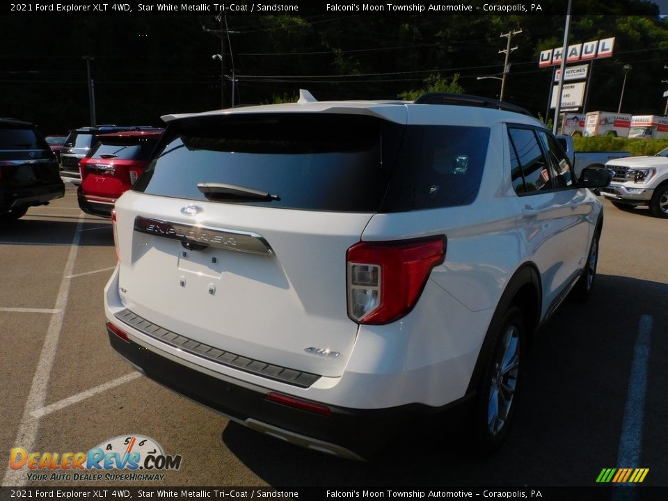 2021 Ford Explorer XLT 4WD Star White Metallic Tri-Coat / Sandstone Photo #2