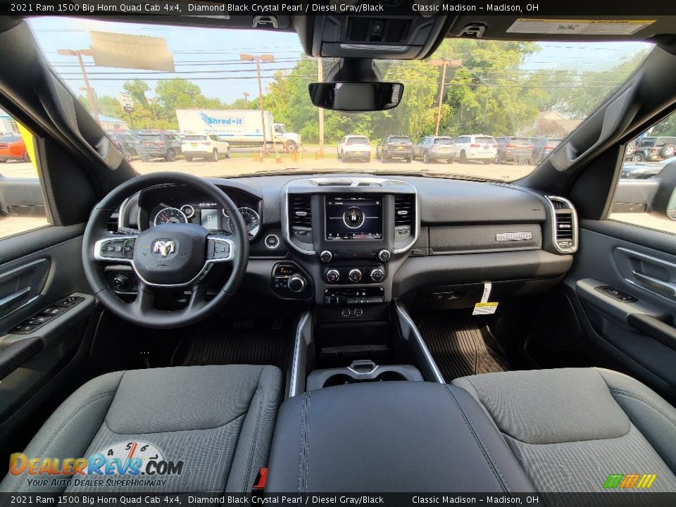 2021 Ram 1500 Big Horn Quad Cab 4x4 Diamond Black Crystal Pearl / Diesel Gray/Black Photo #9