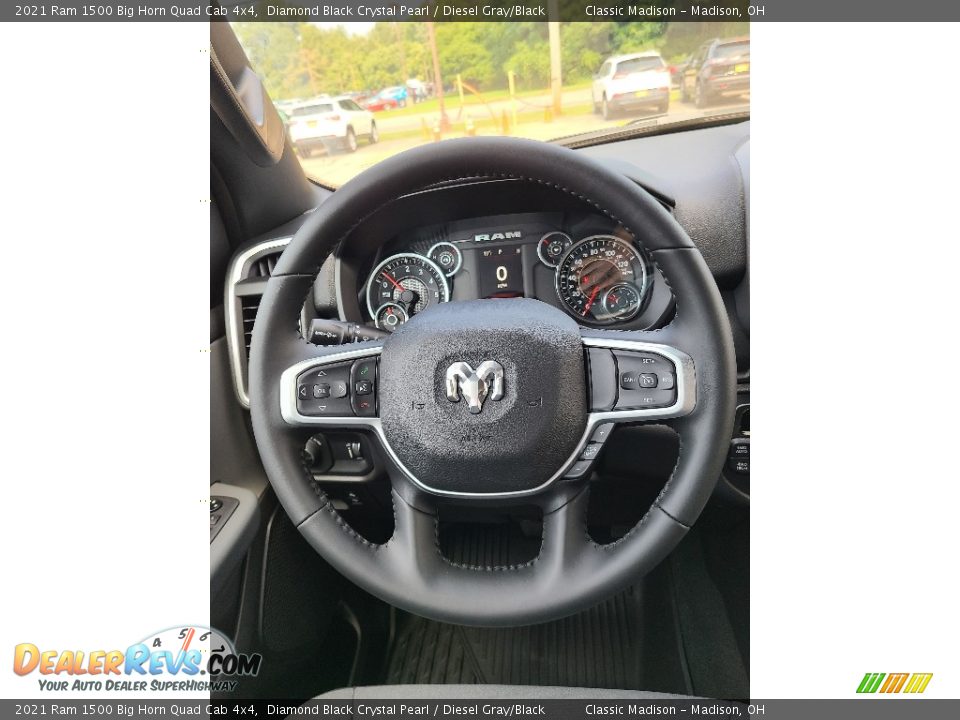 2021 Ram 1500 Big Horn Quad Cab 4x4 Diamond Black Crystal Pearl / Diesel Gray/Black Photo #10