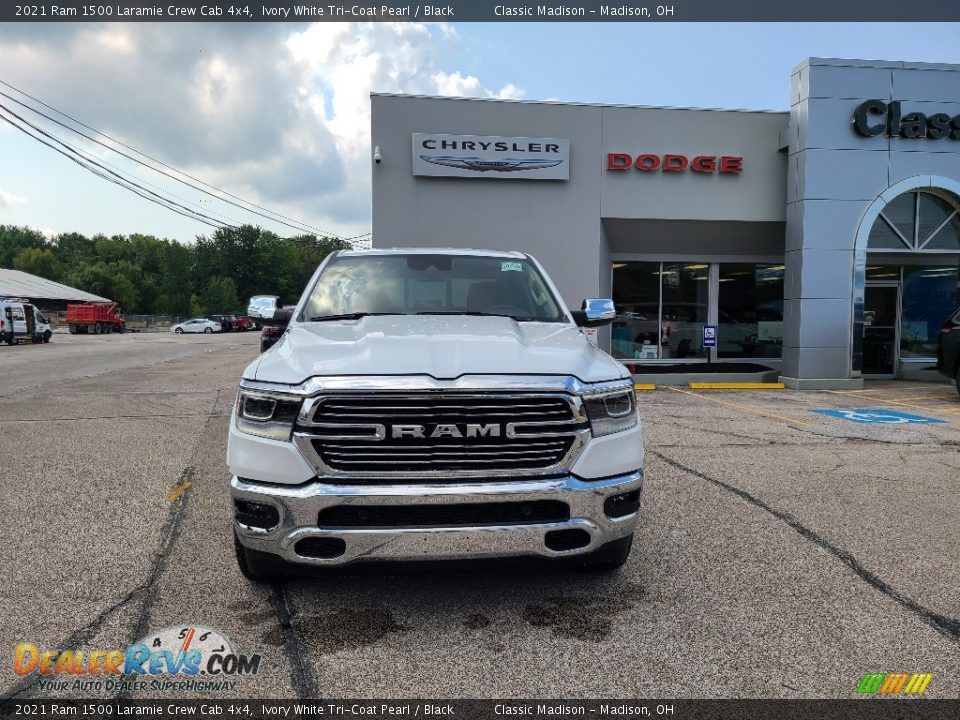 2021 Ram 1500 Laramie Crew Cab 4x4 Ivory White Tri-Coat Pearl / Black Photo #1