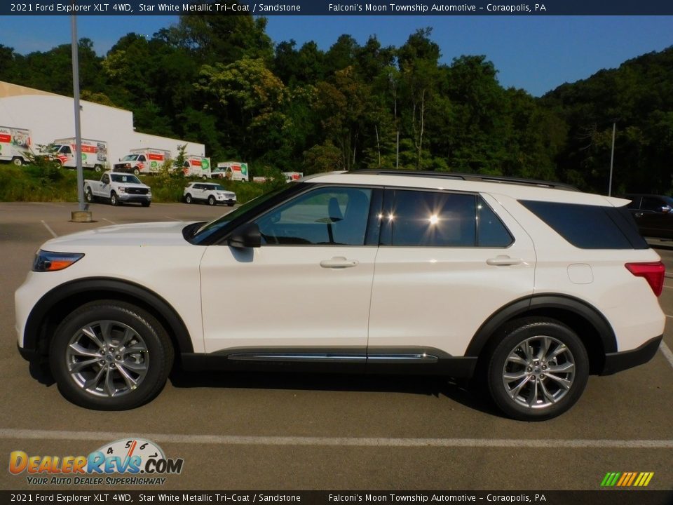 2021 Ford Explorer XLT 4WD Star White Metallic Tri-Coat / Sandstone Photo #6