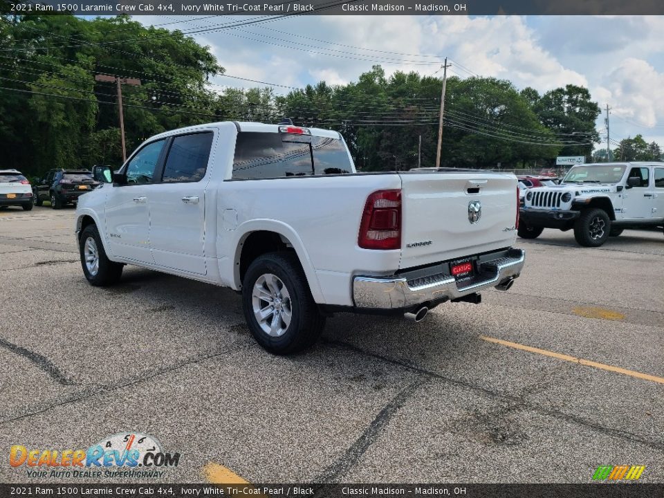 2021 Ram 1500 Laramie Crew Cab 4x4 Ivory White Tri-Coat Pearl / Black Photo #3