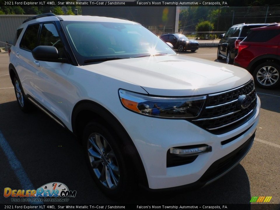 2021 Ford Explorer XLT 4WD Star White Metallic Tri-Coat / Sandstone Photo #9