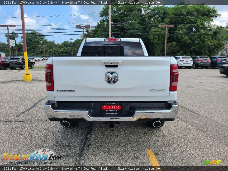 2021 Ram 1500 Laramie Crew Cab 4x4 Ivory White Tri-Coat Pearl / Black Photo #4