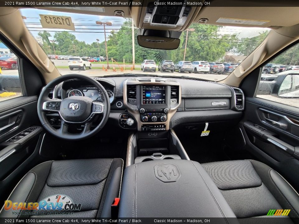 2021 Ram 1500 Laramie Crew Cab 4x4 Ivory White Tri-Coat Pearl / Black Photo #8