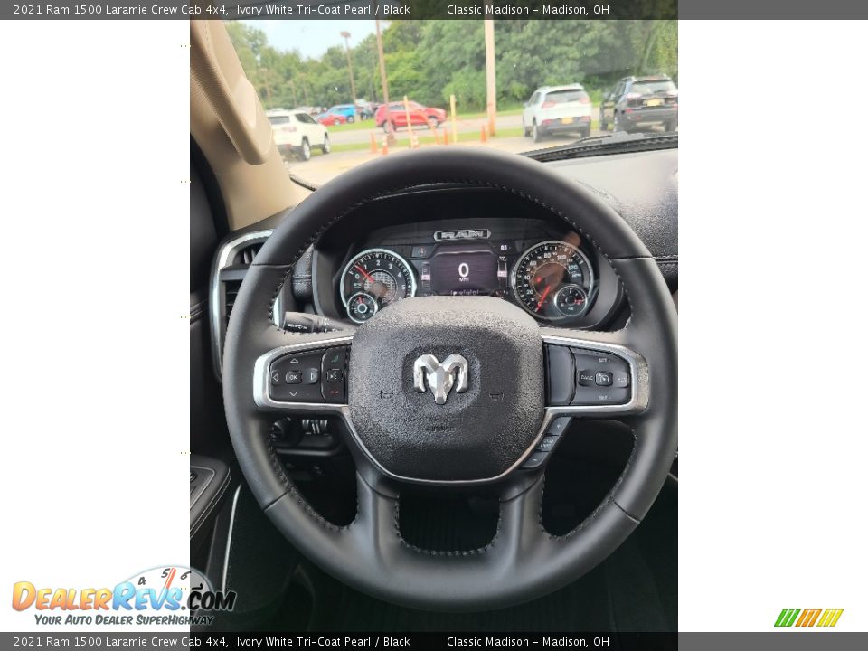 2021 Ram 1500 Laramie Crew Cab 4x4 Ivory White Tri-Coat Pearl / Black Photo #9
