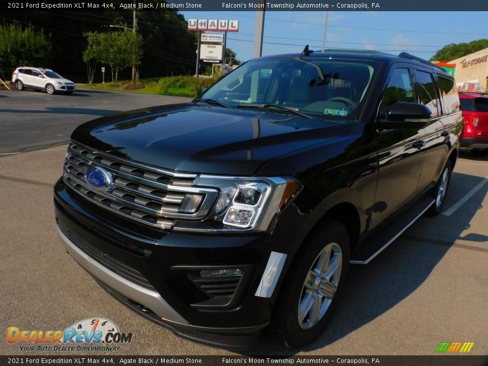 2021 Ford Expedition XLT Max 4x4 Agate Black / Medium Stone Photo #7