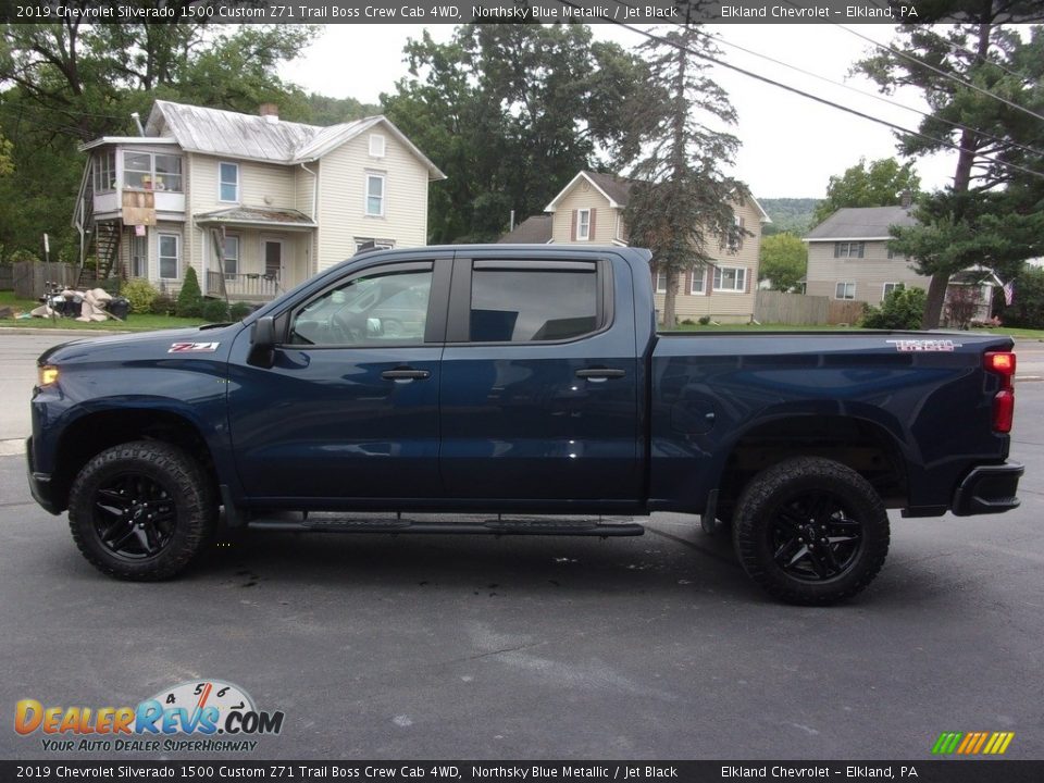 2019 Chevrolet Silverado 1500 Custom Z71 Trail Boss Crew Cab 4WD Northsky Blue Metallic / Jet Black Photo #6