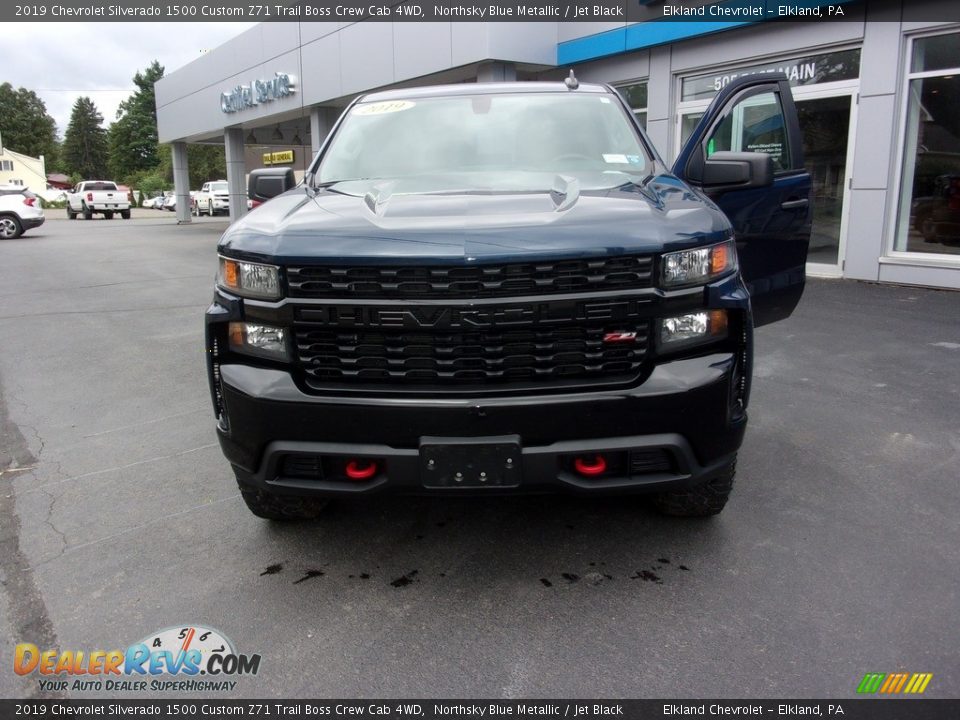 2019 Chevrolet Silverado 1500 Custom Z71 Trail Boss Crew Cab 4WD Northsky Blue Metallic / Jet Black Photo #8