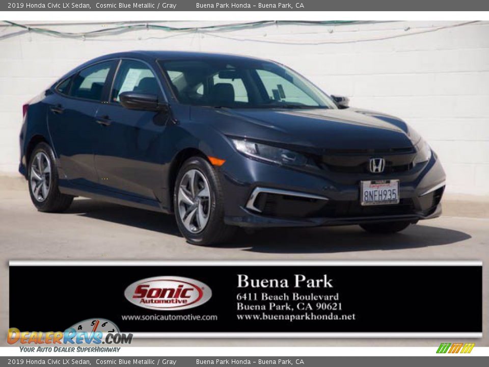 2019 Honda Civic LX Sedan Cosmic Blue Metallic / Gray Photo #1