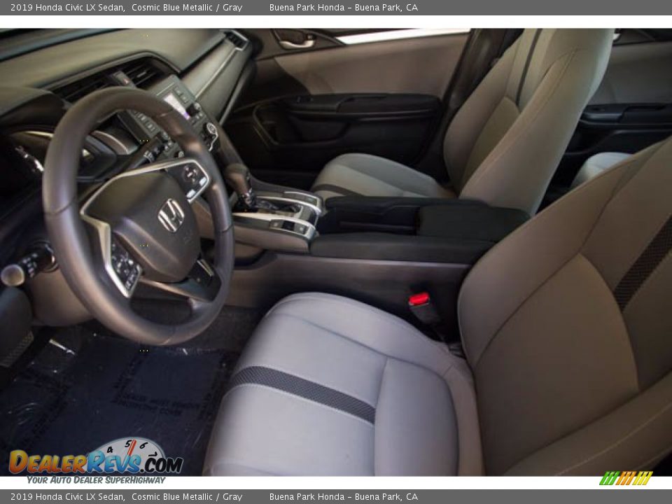 2019 Honda Civic LX Sedan Cosmic Blue Metallic / Gray Photo #3