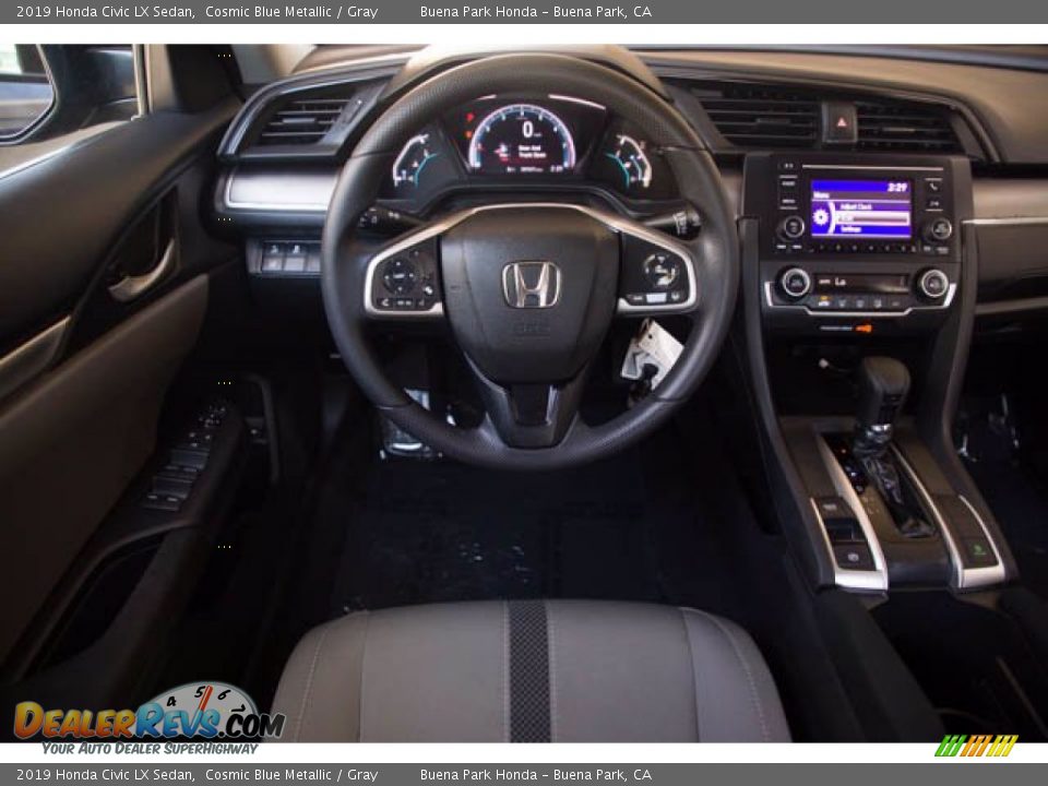 2019 Honda Civic LX Sedan Cosmic Blue Metallic / Gray Photo #5