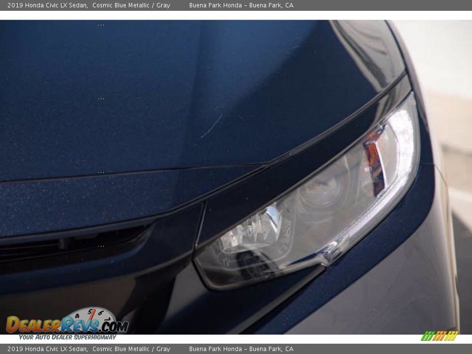 2019 Honda Civic LX Sedan Cosmic Blue Metallic / Gray Photo #9