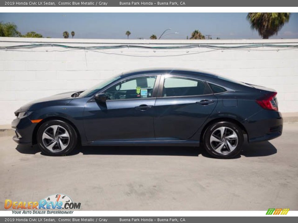 2019 Honda Civic LX Sedan Cosmic Blue Metallic / Gray Photo #10