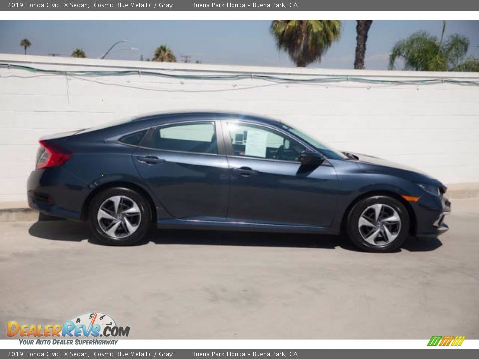 2019 Honda Civic LX Sedan Cosmic Blue Metallic / Gray Photo #14