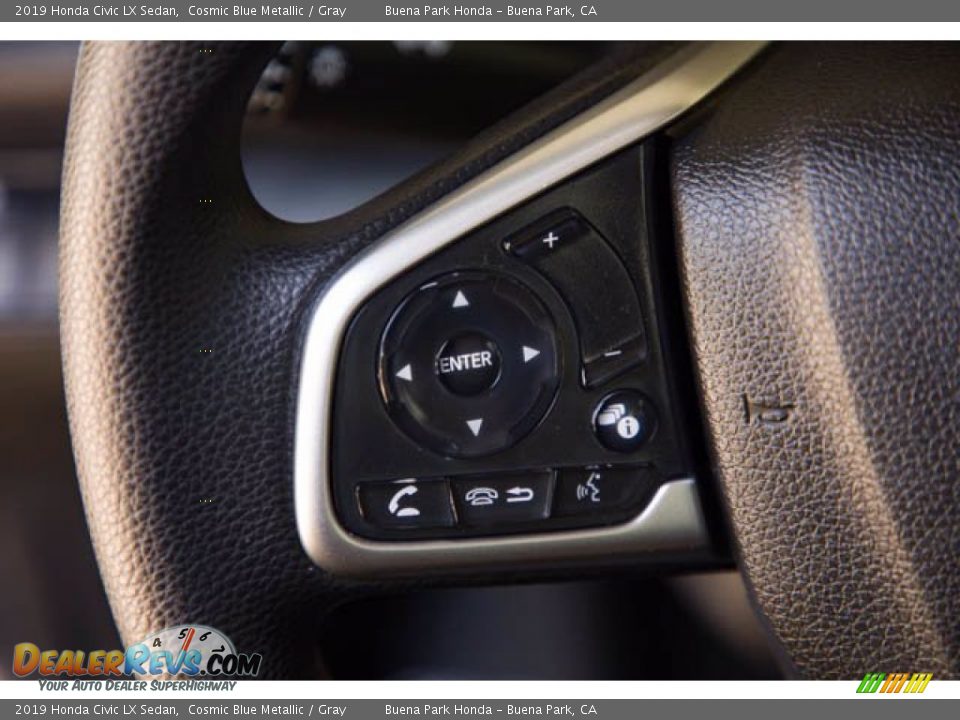 2019 Honda Civic LX Sedan Cosmic Blue Metallic / Gray Photo #16