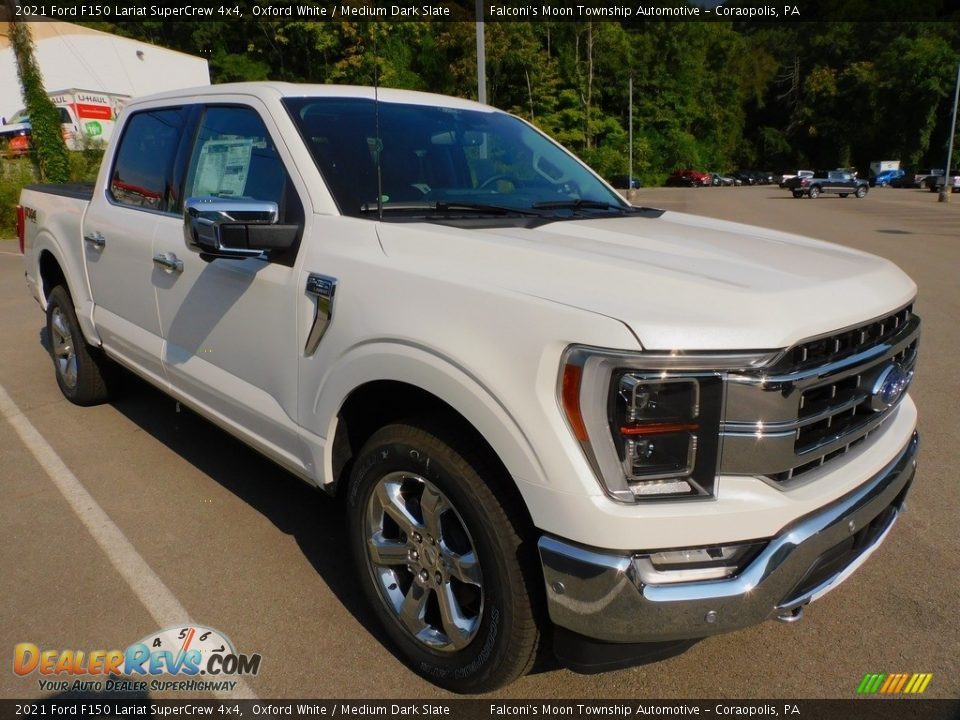 2021 Ford F150 Lariat SuperCrew 4x4 Oxford White / Medium Dark Slate Photo #9