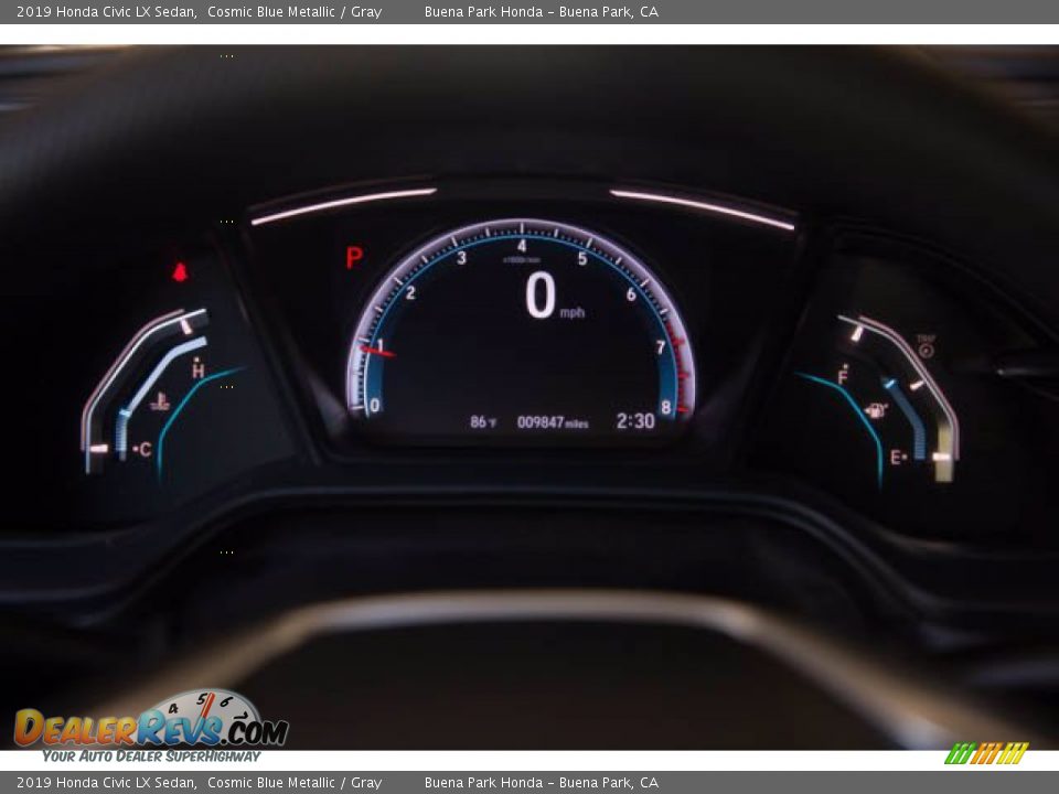 2019 Honda Civic LX Sedan Cosmic Blue Metallic / Gray Photo #27