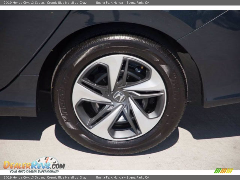 2019 Honda Civic LX Sedan Cosmic Blue Metallic / Gray Photo #36