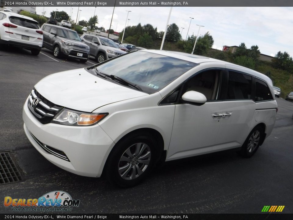 2014 Honda Odyssey EX-L White Diamond Pearl / Beige Photo #5