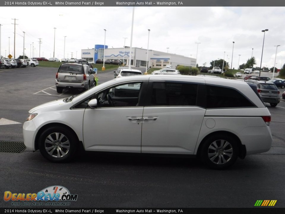 2014 Honda Odyssey EX-L White Diamond Pearl / Beige Photo #6