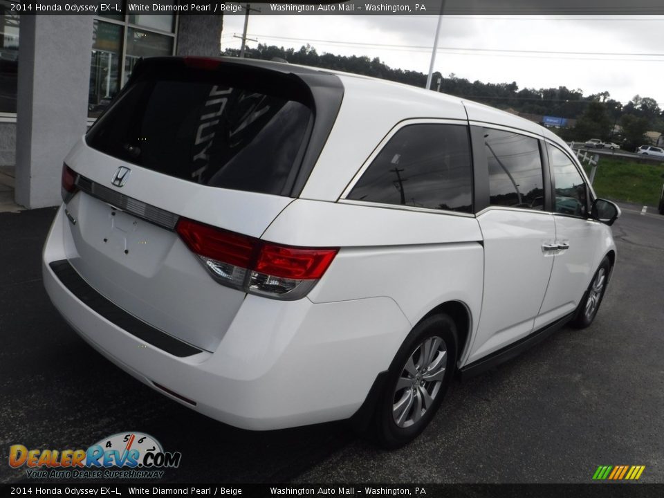 2014 Honda Odyssey EX-L White Diamond Pearl / Beige Photo #8