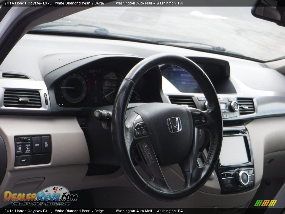 2014 Honda Odyssey EX-L White Diamond Pearl / Beige Photo #13