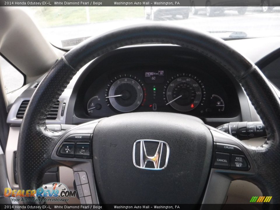 2014 Honda Odyssey EX-L White Diamond Pearl / Beige Photo #20