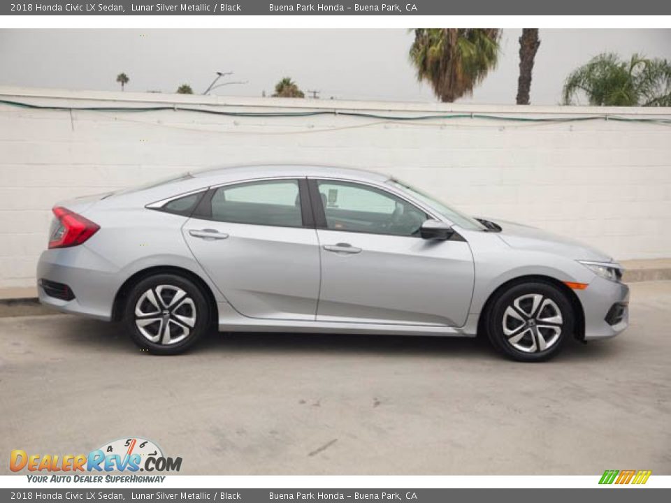2018 Honda Civic LX Sedan Lunar Silver Metallic / Black Photo #14