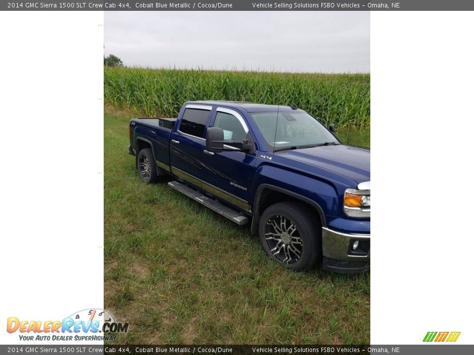 2014 GMC Sierra 1500 SLT Crew Cab 4x4 Cobalt Blue Metallic / Cocoa/Dune Photo #2