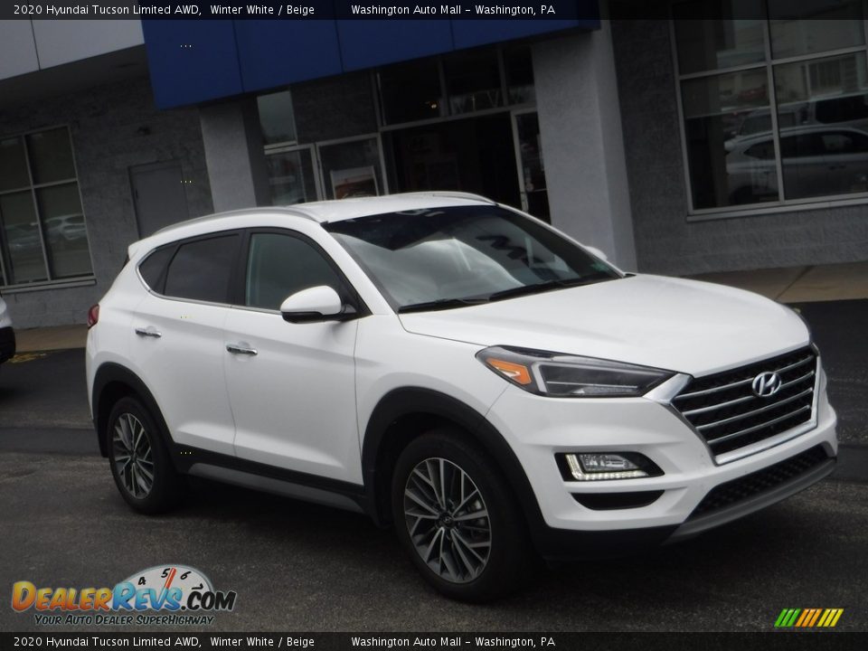 2020 Hyundai Tucson Limited AWD Winter White / Beige Photo #1