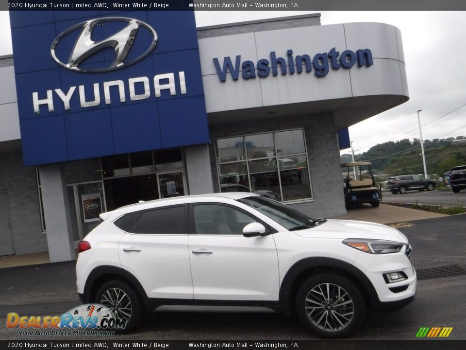 2020 Hyundai Tucson Limited AWD Winter White / Beige Photo #2