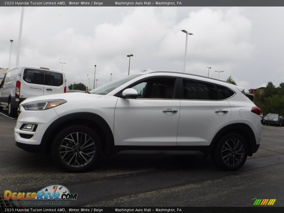 2020 Hyundai Tucson Limited AWD Winter White / Beige Photo #6