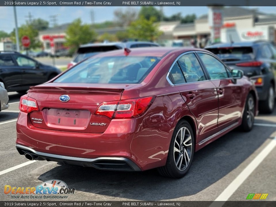 2019 Subaru Legacy 2.5i Sport Crimson Red / Two-Tone Gray Photo #3