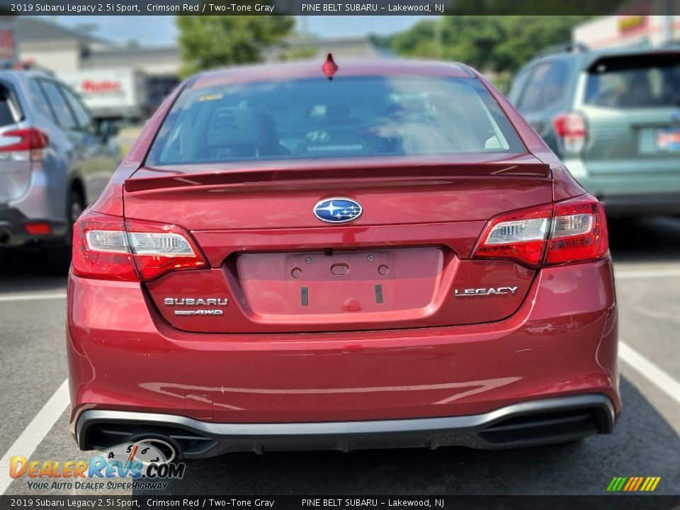 2019 Subaru Legacy 2.5i Sport Crimson Red / Two-Tone Gray Photo #4