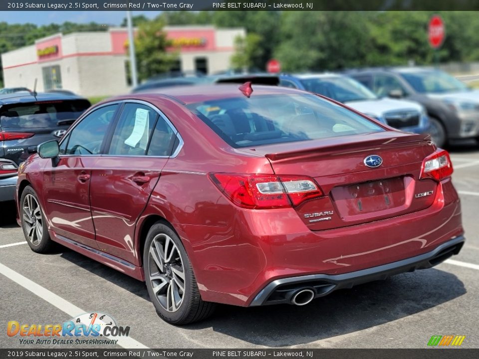 2019 Subaru Legacy 2.5i Sport Crimson Red / Two-Tone Gray Photo #5