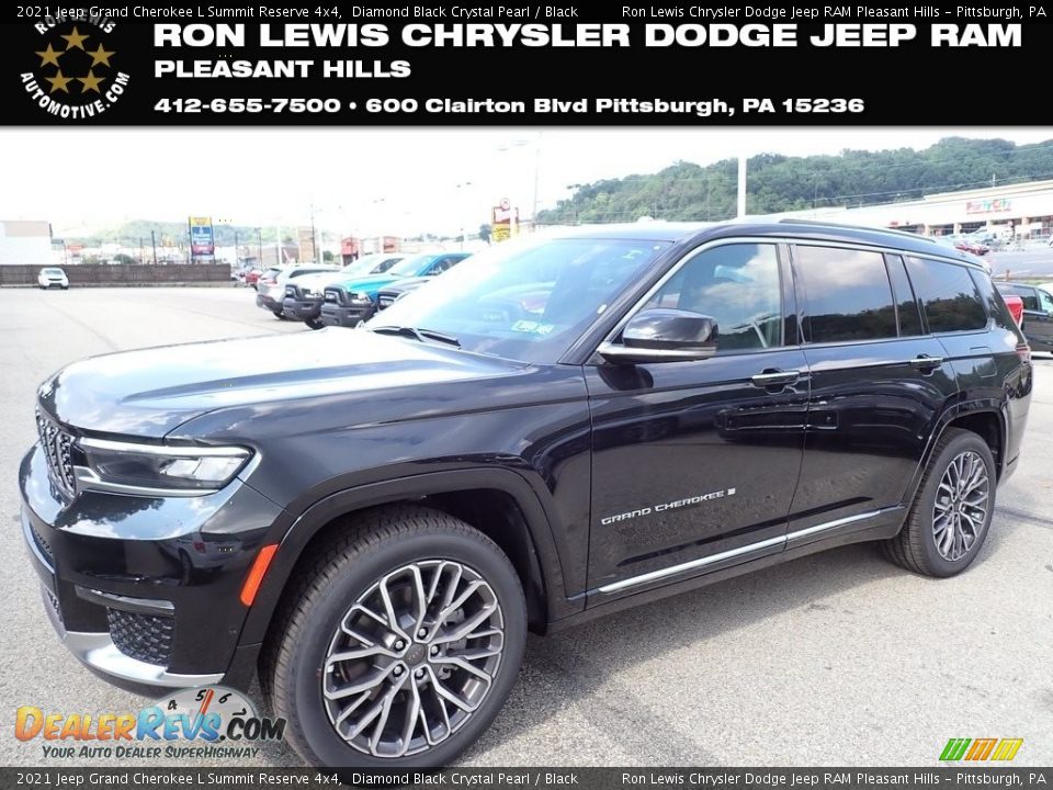 2021 Jeep Grand Cherokee L Summit Reserve 4x4 Diamond Black Crystal Pearl / Black Photo #1